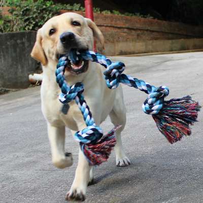 Wholesale outdoor training interactive resistance cotton chew pet dog rope toys for aggressive chewers