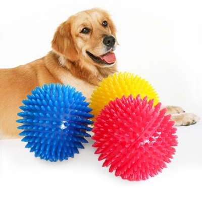 Pet Training Interactive Toy TPR Spiky Pet Dog Chew Toy Ball Squeaky pet toy ball